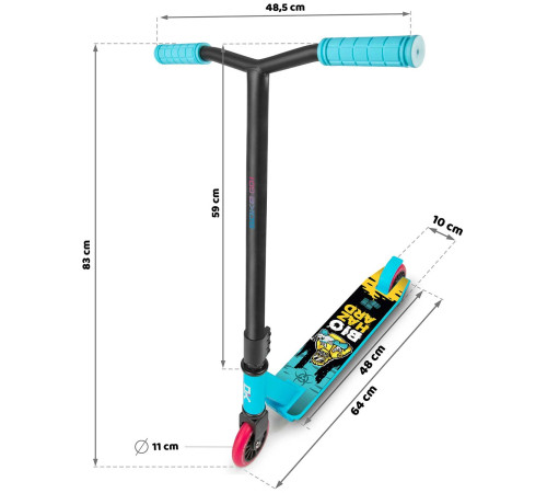Самокат трюковий SOKE GO бірюзовий