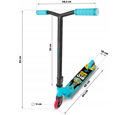 Самокат трюковий SOKE GO бірюзовий