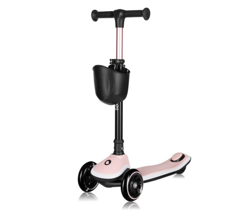 Дитячий самокат Lionelo MEY PINK ROSE 26,5 х 60 х 64-76 см - чорно-рожевий