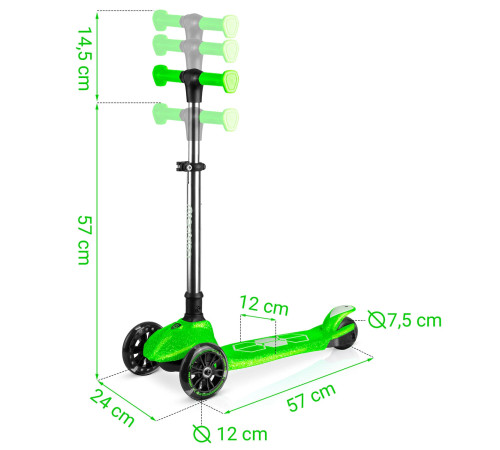 Самокат дитячий триколісний Ricokids Jelly зелений