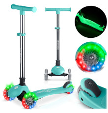 Самокат дитячий триколісний Ricokids Glow бірюзовий