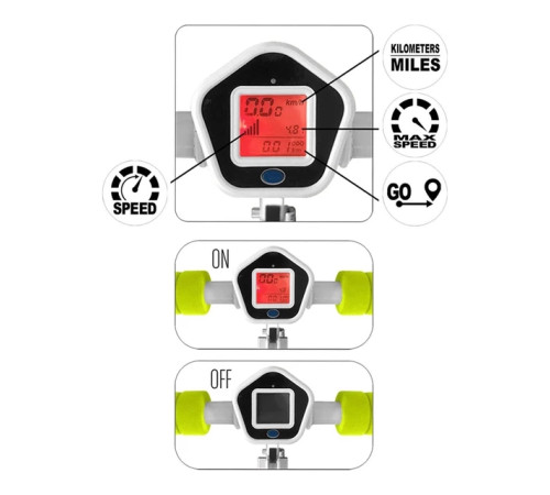 Дитячий самокат Skids Control зі спідометром зелений