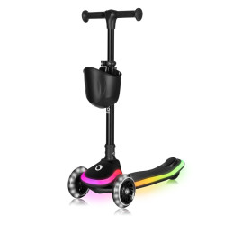 Дитячий самокат Lionelo MEY BLACK ONYX 26,5 х 60 х 64-76 см - чорний