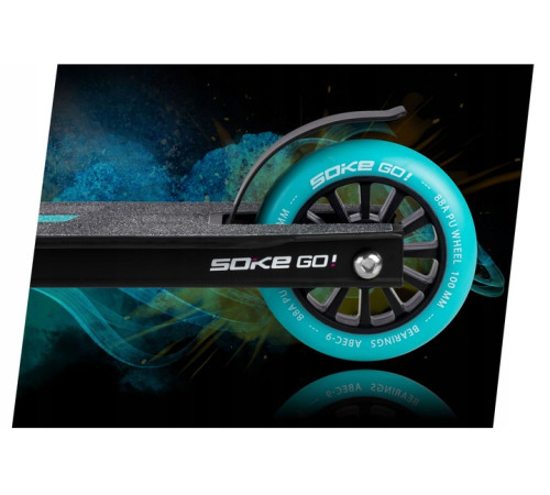 Самокат трюковий SOKE GO чорно-бірюзовий