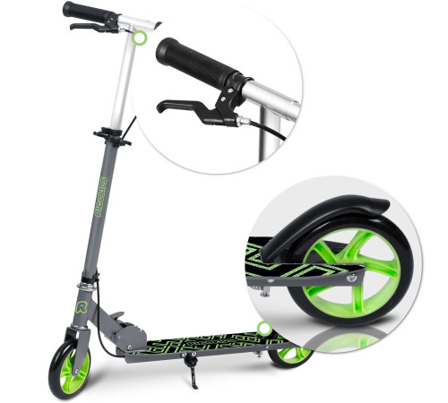 Дитячий самокат Ricokids Kodi сіро-зелений