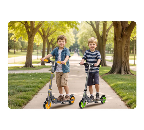 Дитячий самокат Ricokids Kodi сіро-зелений