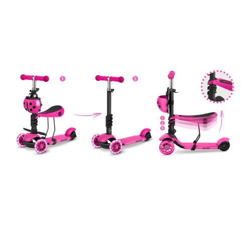Самокат дитячий триколісний Ricokids Buggy рожевий Самокат дитячий триколісний Ricokids Buggy рожевий