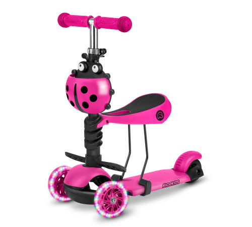 Дитячий самокат триколісний Ricokids Buggy рожевий