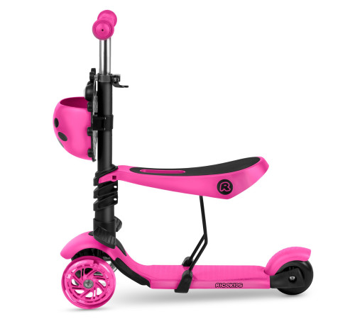 Дитячий самокат триколісний Ricokids Buggy рожевий