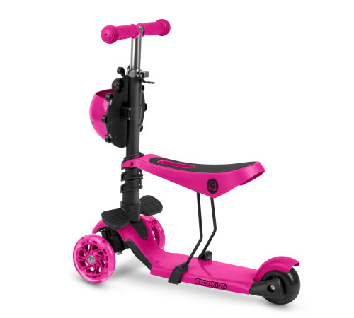 Дитячий самокат триколісний Ricokids Buggy рожевий