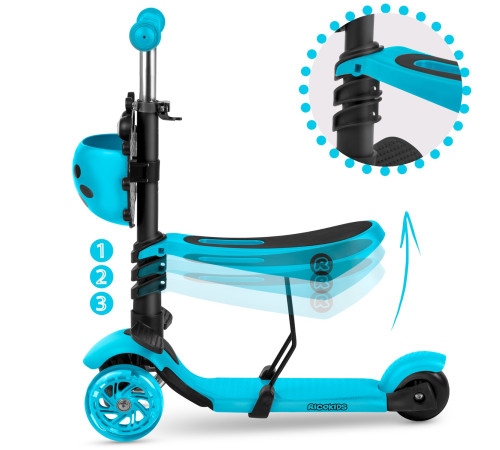 Дитячий самокат триколісний Ricokids Buggy синій