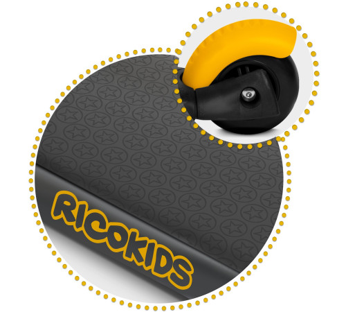 Дитячий самокат триколісний Ricokids Cubi чорно-помаранчевий