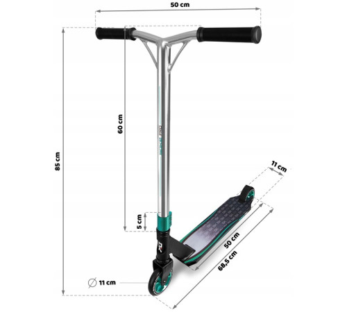 Самокат трюковий SOKE PRO сріблясто-чорний
