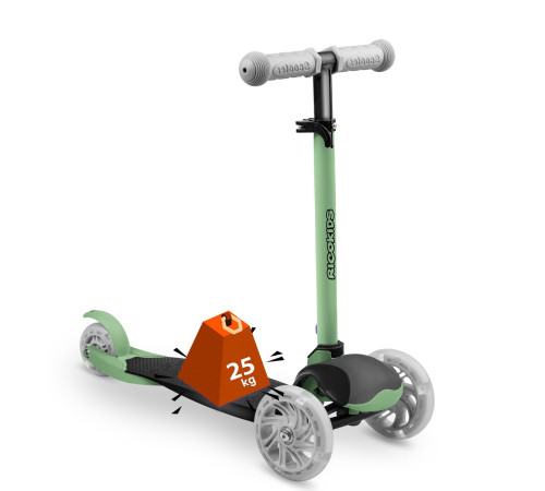 Дитячий самокат триколісний Ricokids Loco зелений