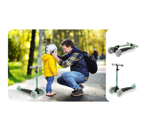 Дитячий самокат триколісний Ricokids Loco зелений