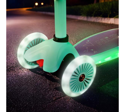 Самокат NILS FUN HLB1310, бірюзовий