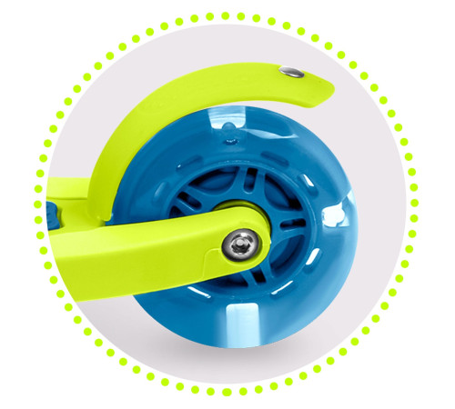 Дитячий самокат триколісний Ricokids Loco блакитно-зелений