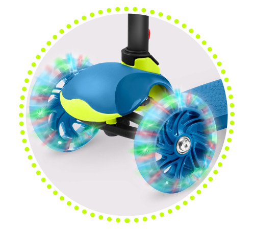 Дитячий самокат триколісний Ricokids Loco блакитно-зелений