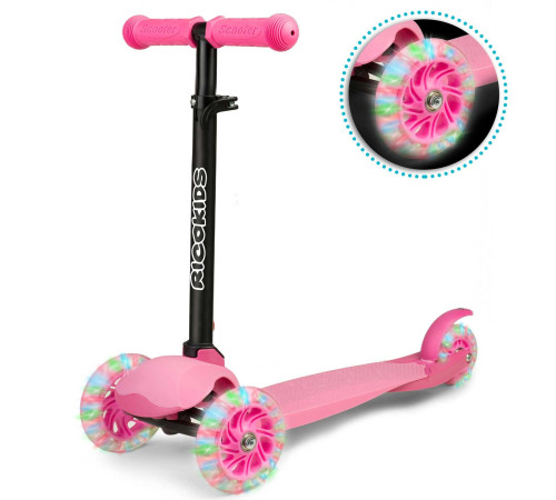 Дитячий самокат триколісний Ricokids Loco рожевий