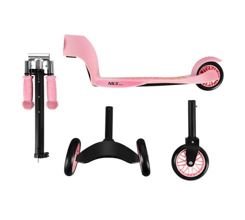 Самокат 2в1 NILS FUN HLB202, рожевий