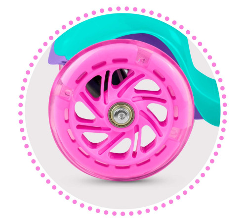 Дитячий самокат триколісний Ricokids Loco бірюзово-рожевий