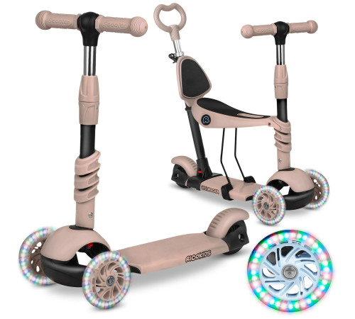 Самокат дитячий триколісний Ricokids Todi бежевий