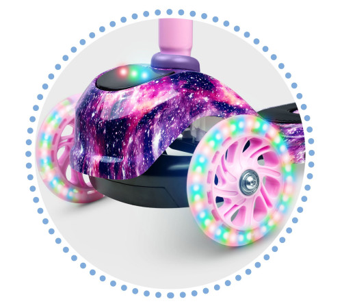 Дитячий самокат триколісний Ricokids Piko рожево-фіолетовий