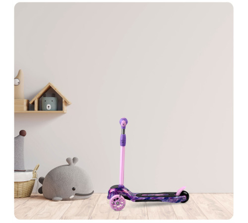 Дитячий самокат триколісний Ricokids Piko рожево-фіолетовий