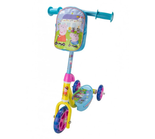 Дитячий самокат триколісний D'Arpèje Свинка Пеппа блакитний