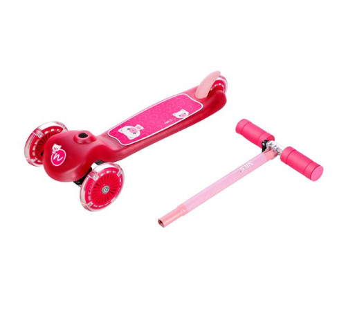 Дитячий самокат триколісний NILS FUN HLB001 рожевий