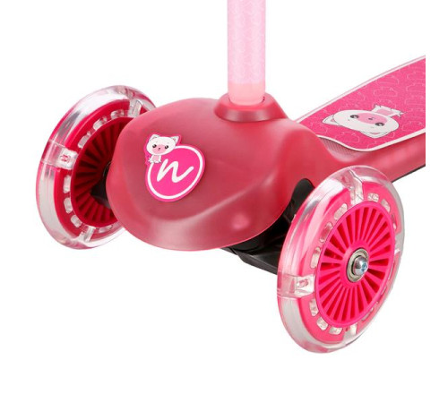 Дитячий самокат триколісний NILS FUN HLB001 рожевий