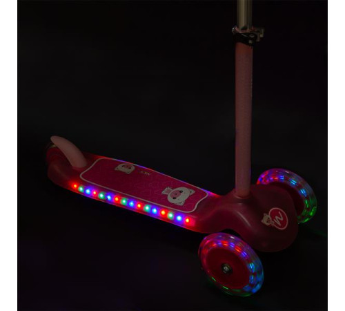 Дитячий самокат триколісний NILS FUN HLB001 рожевий