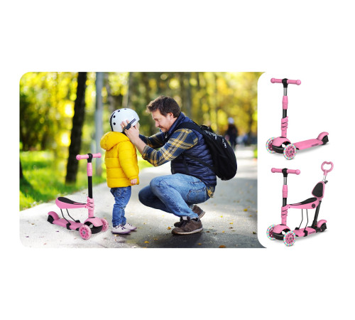 Дитячий самокат триколісний Ricokids Todi рожевий