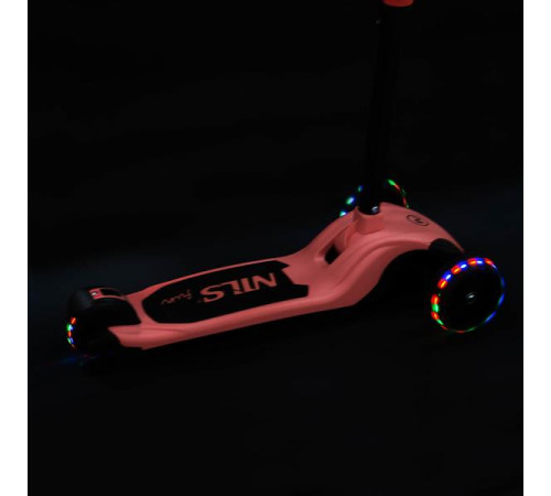 Дитячий самокат триколісний NILS FUN HLB122 рожевий