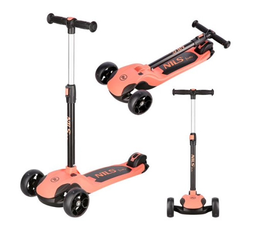 Дитячий самокат триколісний NILS FUN HLB122 рожевий