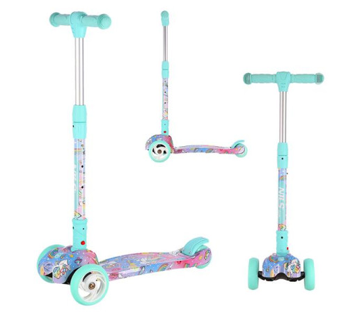 Дитячий самокат триколісний NILS FUN HLB15A м'ятний