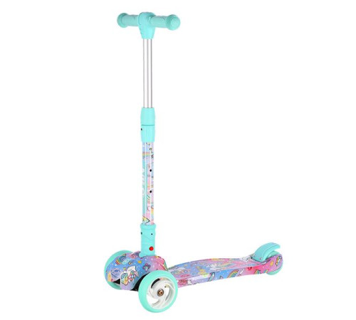 Дитячий самокат триколісний NILS FUN HLB15A м'ятний