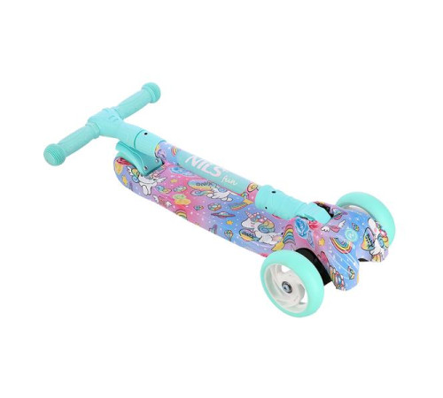 Дитячий самокат триколісний NILS FUN HLB15A м'ятний