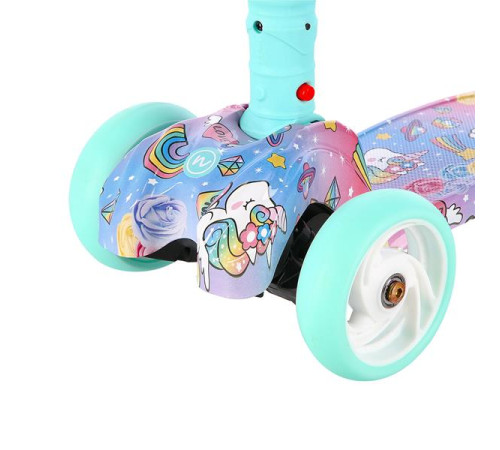 Дитячий самокат триколісний NILS FUN HLB15A м'ятний