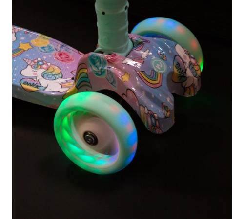 Дитячий самокат триколісний NILS FUN HLB15A м'ятний