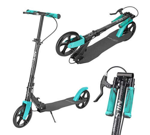 Самокат складний Nils Extreme HM183, чорно-блакитний