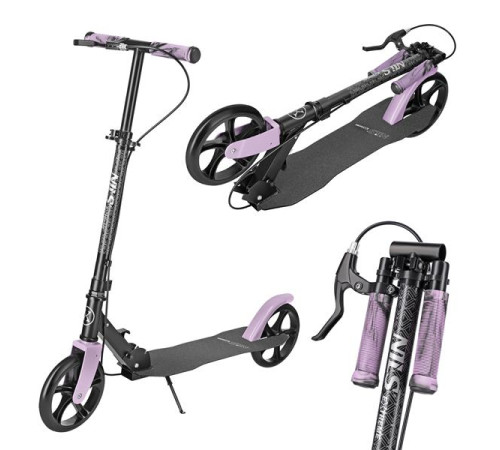 Самокат складний Nils Extreme HM183, чорно-фіолетовий