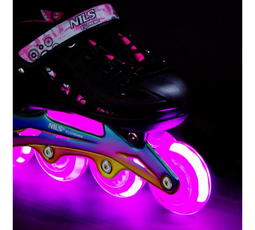 Роликові ковзани 4в1 NILS EXTREME NH10905 розмір S 31-34, чорно-рожеві