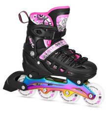Роликові ковзани 4в1 NILS EXTREME NH10905 розмір L 39-42, чорно-рожеві