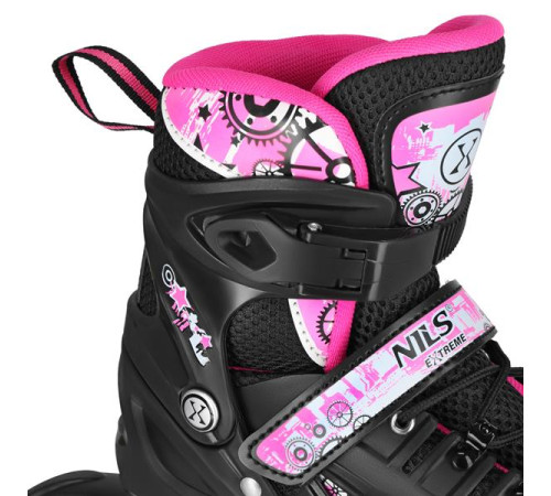 Роликові ковзани 4в1 NILS EXTREME NH10905 розмір L 39-42, чорно-рожеві