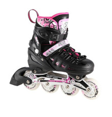 Роликові ковзани 4в1 NILS EXTREME NH10905 розмір L 39-42, чорно-рожеві