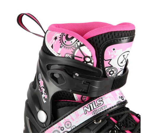 Роликові ковзани 4в1 NILS EXTREME NH10905 розмір L 39-42, чорно-рожеві