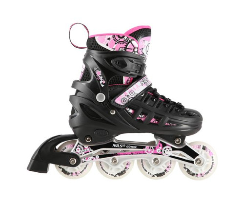 Роликові ковзани 4в1 NILS EXTREME NH10905 розмір S 31-34, чорно-рожеві