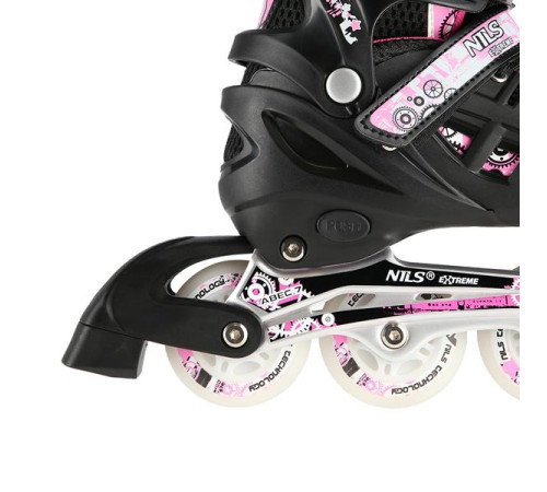 Роликові ковзани 4в1 NILS EXTREME NH10905 розмір S 31-34, чорно-рожеві