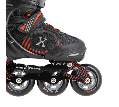 Роликові ковзани розмір М (35-38) NILS EXTREME NA9080 чорно-червоний